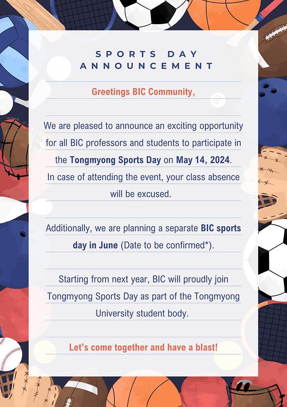 Sports day announcement